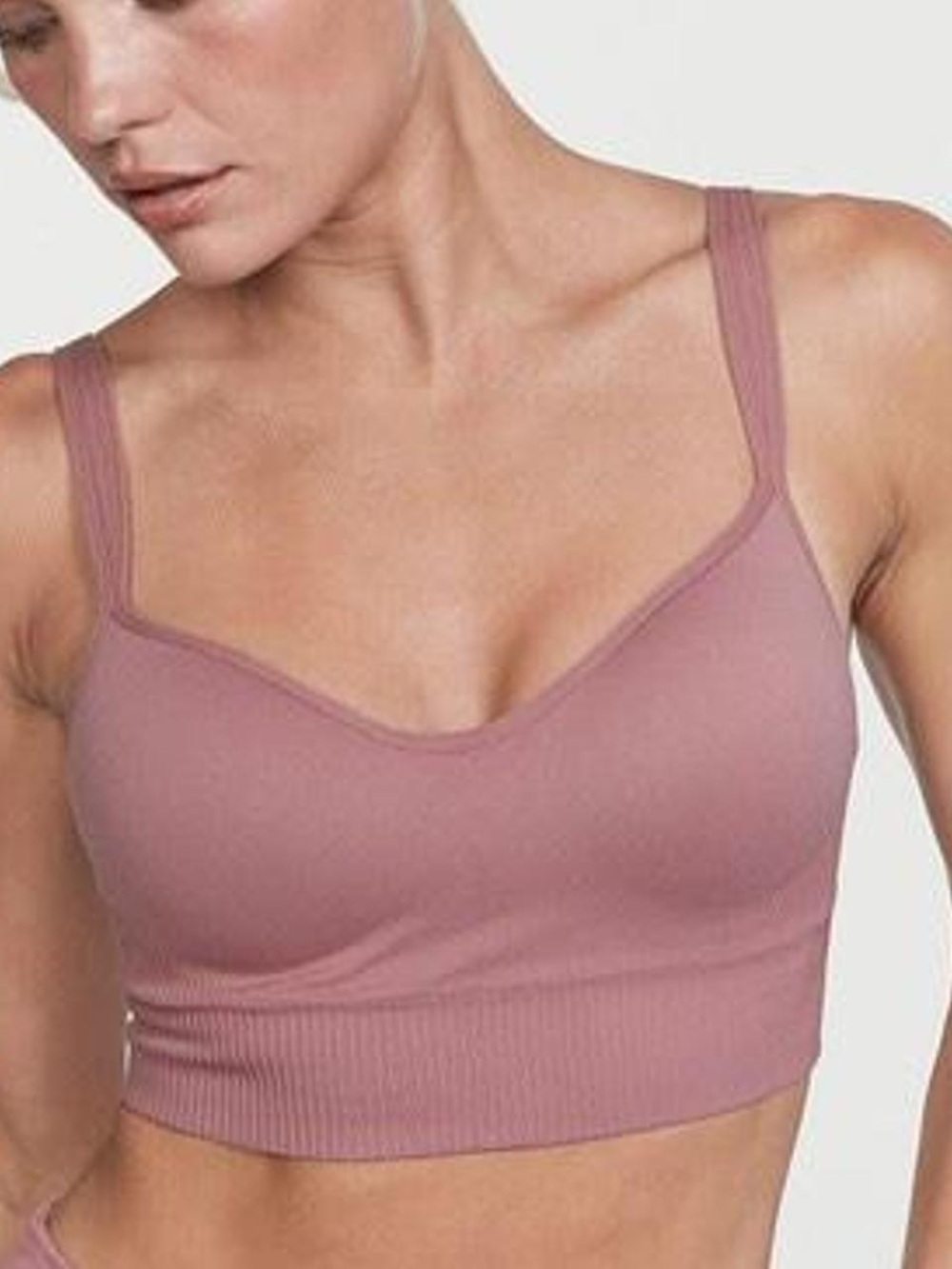 Victoria’s Secret Ribbed Seamless Comfort Lounge Bralette Mauve/Dusty Plum 38DD